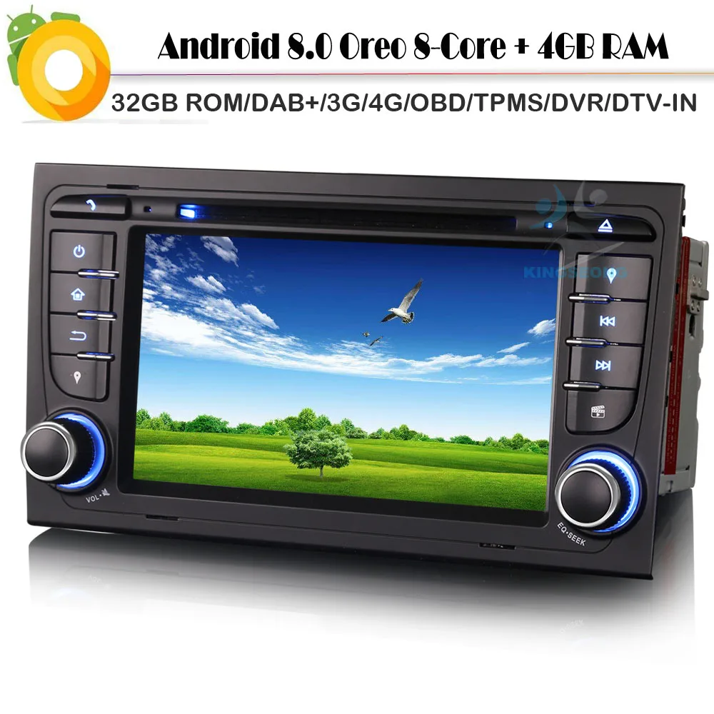 

Android 8.0 Autoradio Octa Core GPS SAT NAV Car DVD Player DAB+ Bluetooth WiFi 4G Radio RDS BT CD USB SD DVR OBD for AUDI A4 B7