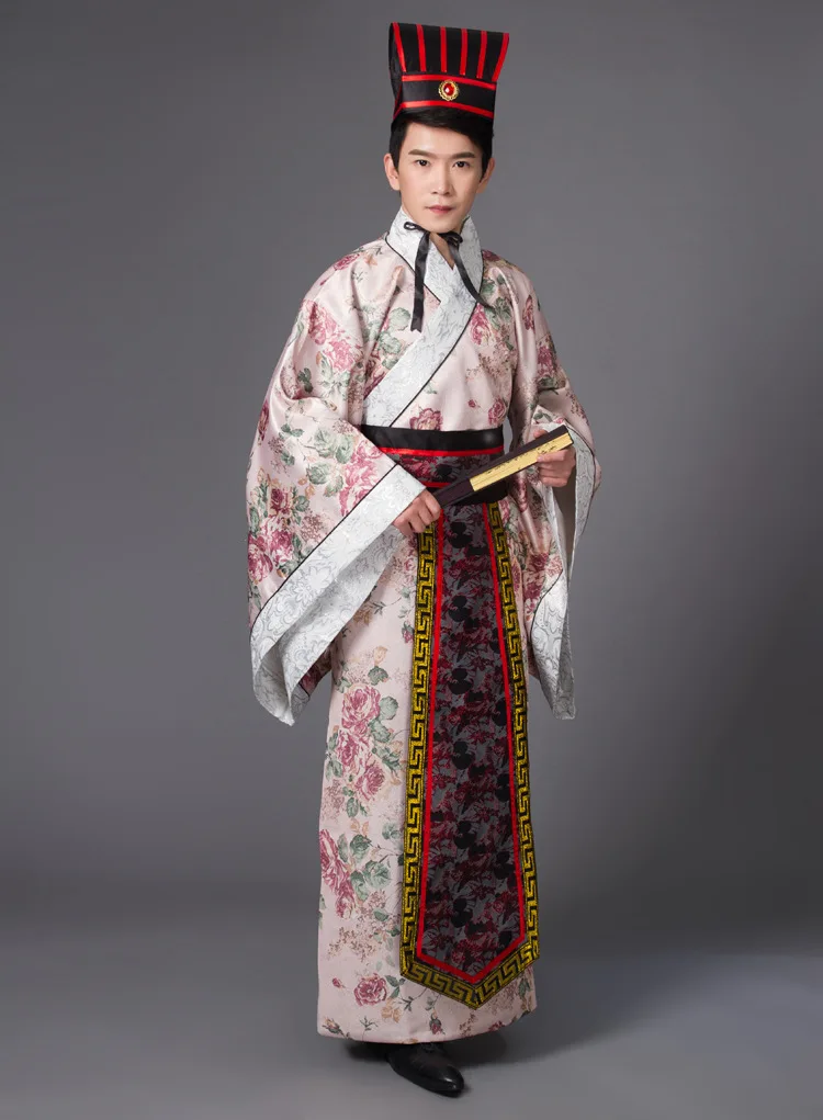 Премьер-министр мужской костюм Hanfu прямо глубоко платье костюм династии Хань министр три jin фильм костюм костюмы для шоу