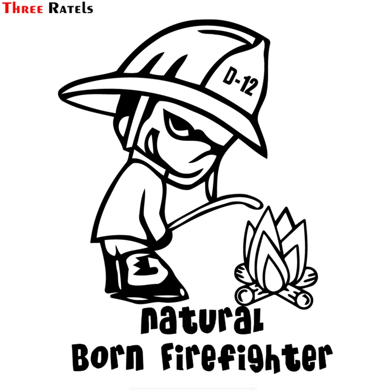 

Three Ratels TZ-1422 19.3x15cm natural born firefighter car stickers funny auto sticker decals