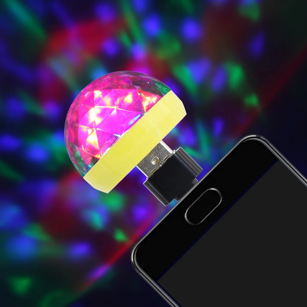 2 шт. USB мини RGB Светодиодная лампа 4 Вт микро сценическое освещение Звуковое