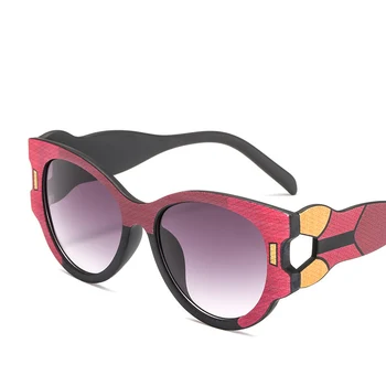 

Brand Color Block Cat Eye Sunglasses Women Colorful Frame Split Joint Sun Glasses Luxury Brand 2018 New Designer Lunettes Femme