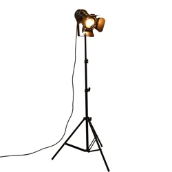 Loft Industrial Bar Creative Studio Retro Tripod Black Floor Lamp Lights Room Home Decor Light Standing Ceiling Lighting Fixture