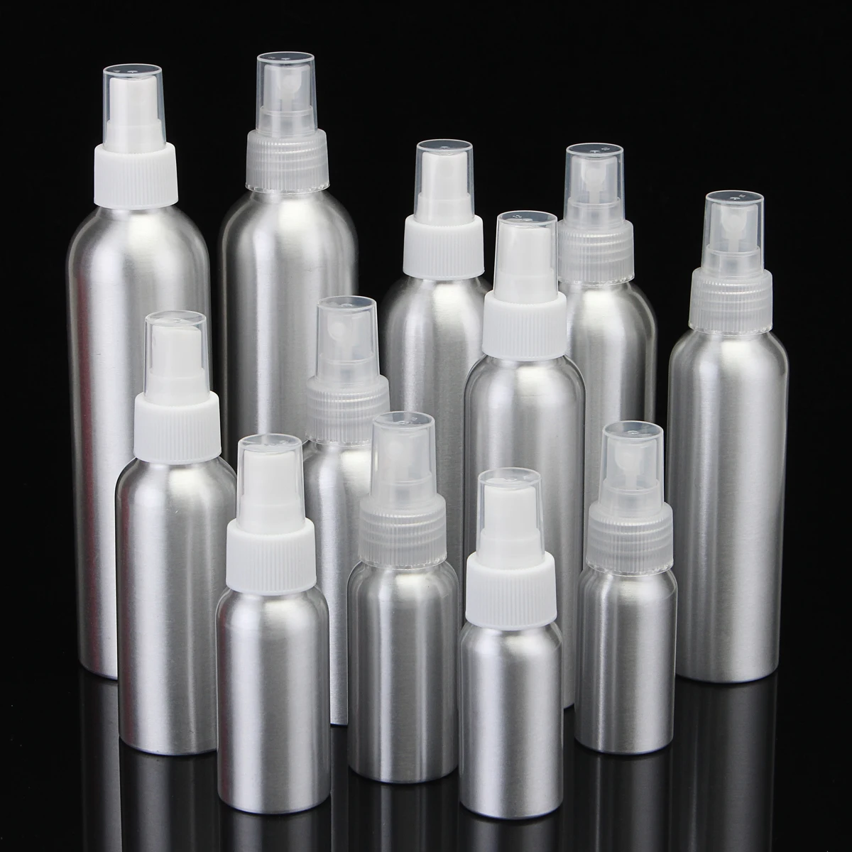 

30/50/100/120/150/250ml Spray Atomiser Refillable Bottle Aluminium Metal Empty Bottles Mist Pump Atomizer Cosmetic Containers