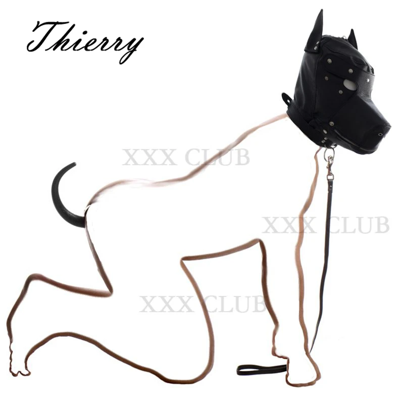 Thierry 2 Pcs/Kit Dog Slave Kit Hood with Muzzle and Tail Butt Plug Offers Visual Functional Appeal for Puppy Play | Красота и