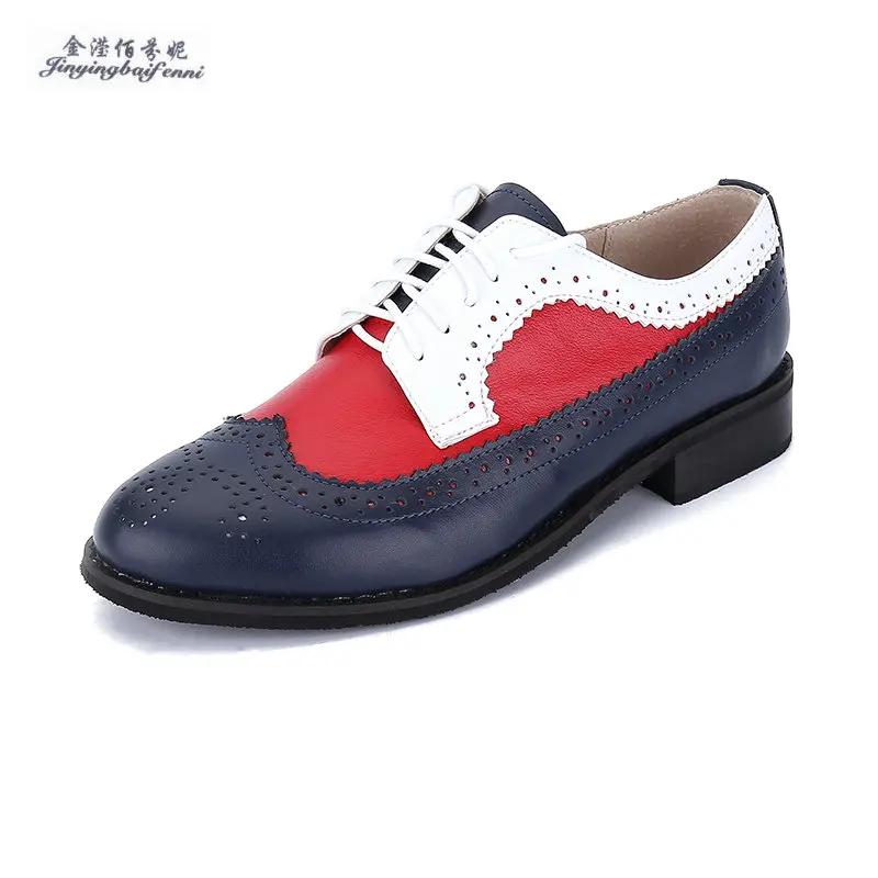 Винтаж ботинки-оксфорды в британском стиле для Для женщин обувь на плоской подошве, из натуральной кожи, Для женщин US size15 ручной работы женская обувь