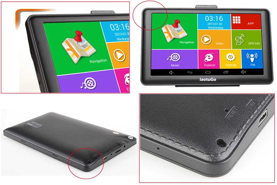 iaotuGo 7″ Android Car GPS Navigation+LED Night Vison Rear Camera,Android