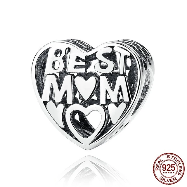 Подарок на день матери, серебро 925 пробы, подходит к оригиналу Pandora, модный браслет Love Mother Charm, красный и прозрачный CZ бисер - Цвет: PAS278