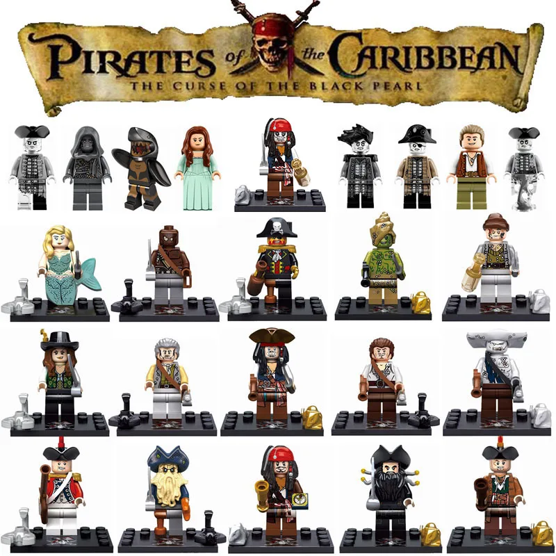 

Legoing Marvel Jack William Turner Davy Jones Legoing Pirates of the Caribbean Building Blocks Toys for Children With Legoings