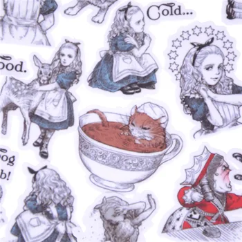 

40 Pcs Creative Girl/Alice Hand-painted Version Scrapbooking Stickers /Decorative Sticker /DIY Craft Photo Albums