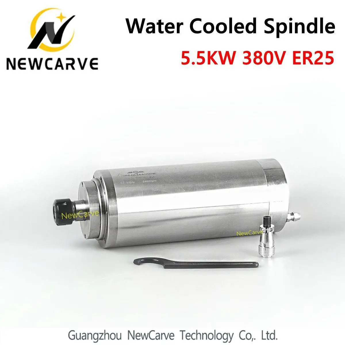 

GDZ-125-5.5 Water Cooled 5.5KW Spindle Motor 380V 125mm Diameter ER25 For CNC Router Newcarve Spindle