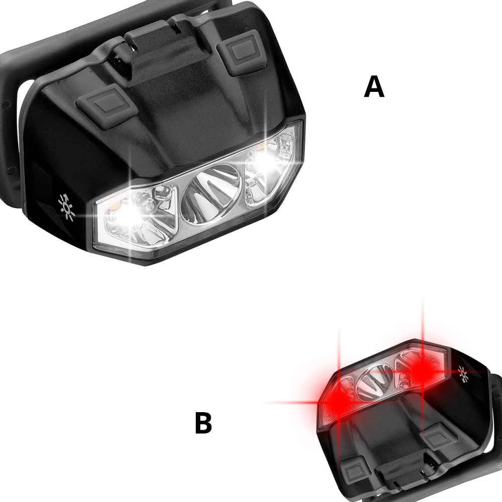 Светодиодный налобный фонарь с пятно и красными огнями Лучший светодиодный задний фонарь для отдыха на открытом воздухе для кемпинга и походов рыбалки охоты Применение 3xaaa