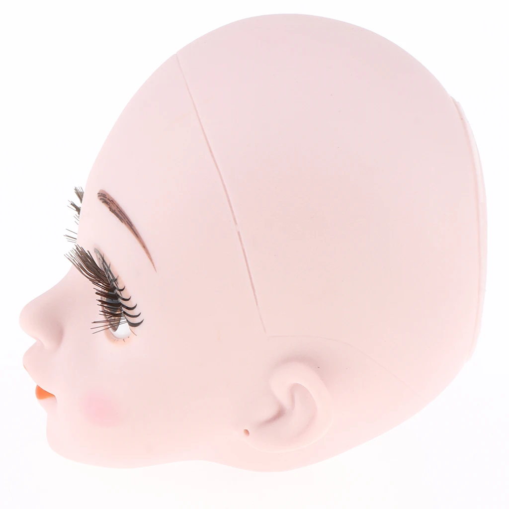 Plastic Female Doll Head Sculpt with Eyes for 1/3 BJD OB Doll Custom Accs Practise Make Up Dolls Head Body Part for Girl Doll
