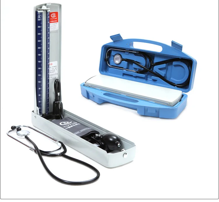 free shipping Mercury sphygmomanometer stethoscope health care box