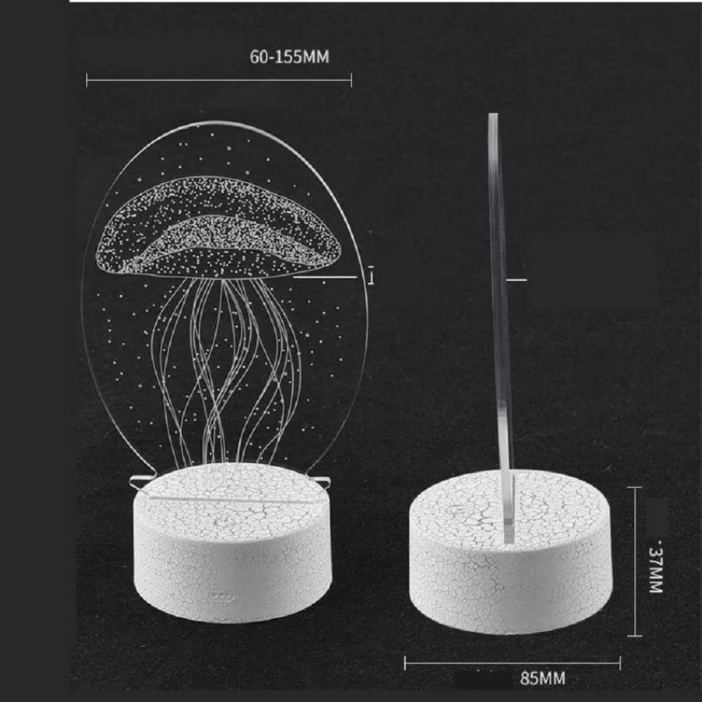 Jellyfish 3D лампа Уникальный креативный продукт ночник семь цветов прикроватная Индукционная 3d Ночная детская комната СВЕТОДИОДНАЯ детская лампа