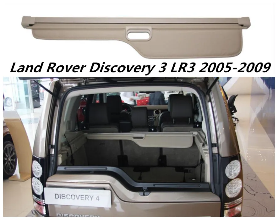 

JINGHANG Car Rear Trunk Security Shield Cargo Cover For Land Rover Discovery 3 LR3 2005 2006 2007 20082009 Black Beige