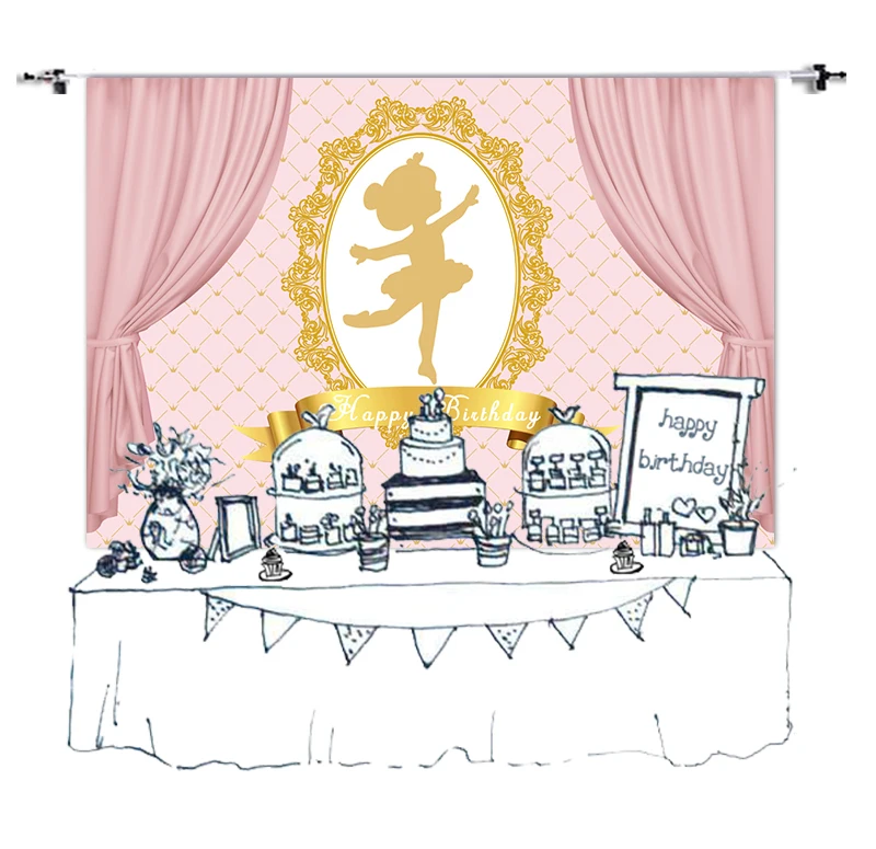 baby shower newborn birthday party banner photo studio photography children background princess dessert table decoration w-659