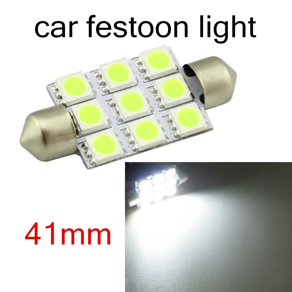 Горячая продажа 10 шт. внутренний свет купол 41 мм F estoon 5050 9SMD LED белый 12В