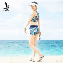 SANQi женский купальный костюм летний купальник женский бикини консервативный боксер спортивный большой размер купальный костюм одежда для плавания