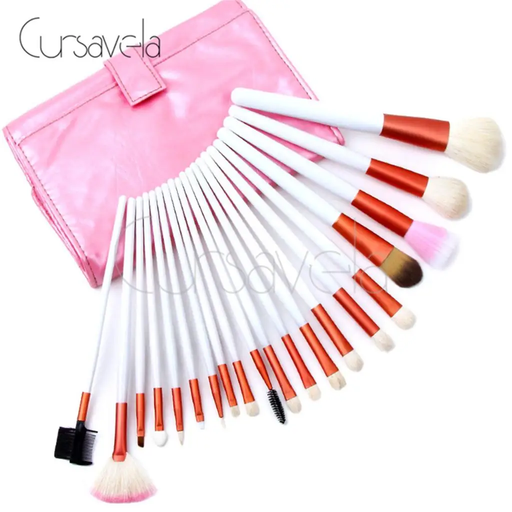 

Professional Makeup Brushes Set Cosmetic 20 Pcs Pink Make up Brushs Foundation Powder Brush Wool Blush With Bag