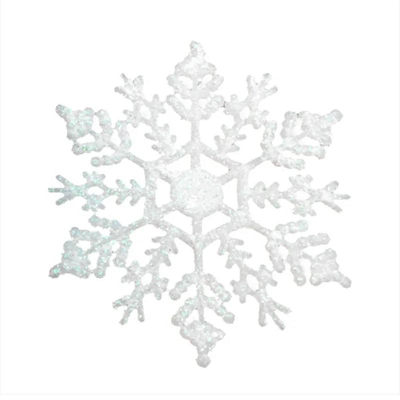 12 шт./компл. к требованиям заказчика; сверкающие; блестящая Снежинка рождественские украшения для рождественской елки вешалка гирлянда делая рождественские украшения - Цвет: White