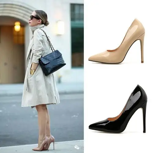 

Odinokov 2019 Basic Super High Thin Heels Patent Leather Pointed Toe Office & Career Woman Shoes Pumps Zapatillas Mujer