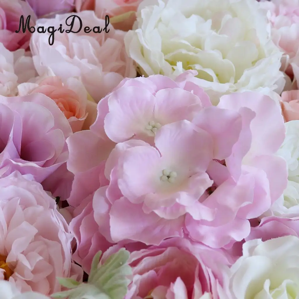 2x Artificial Flower Wall Panels Wedding Party Decor Photo Prop Pink Purple