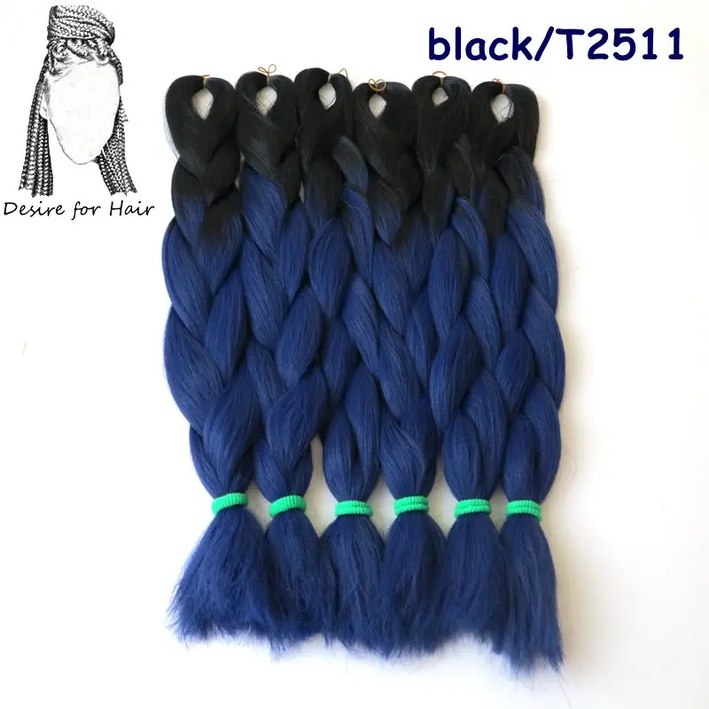 Desire for hair 1 шт. коричневый термостойкий синтетический плетение наращивание волос огромные косички для коробок косички изготовление волос - Цвет: P1B/613