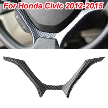 

Car Interior Mouldings Steering Wheel Carbon Fiber Color Cover Panel Trim Decal For H-onda 2012-2015 Car Styling Car Covers
