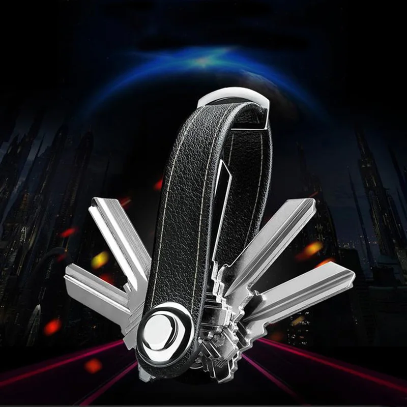 

Genuine Leather Keychain Men Women Key Holder Hanging Organizer Pouch Cow Split Car Key Bag House Key Case Mini Storage Bag