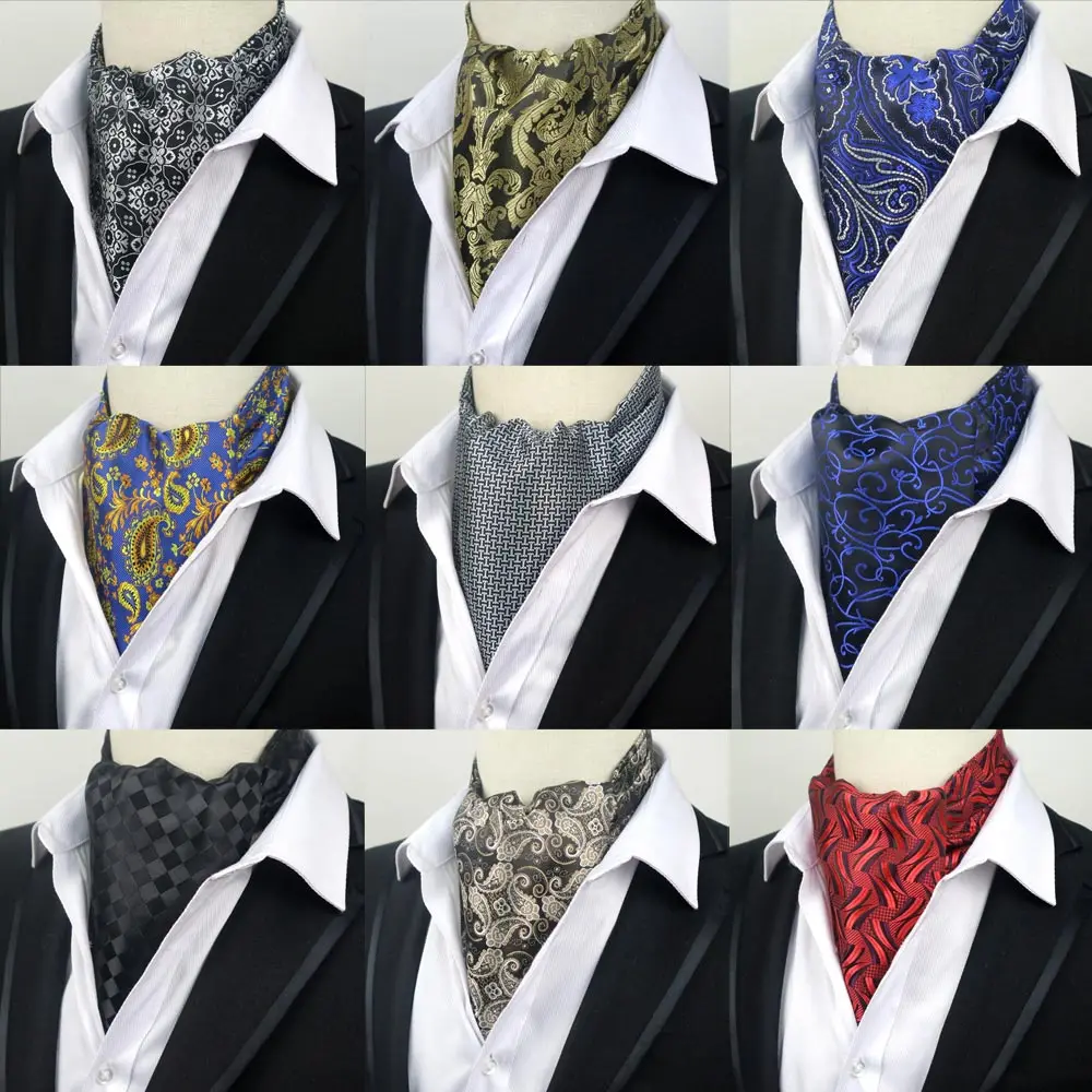 67 Цвета модные Для мужчин в горошек, в полоску, с цветочным принтом Пейсли формальный аскотский шейный платок для юных джентльменов человек самозавязанный полиэстер шелковые галстуки на свадьбу