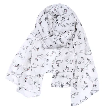 

Guttavalli Fashion Women New Autumn Cartoon Dachshund Long Shawl Female Dogs Animals Wrap Winter Chevron Viscose Warm Scarves
