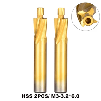 

Free Shipping 2pcs/lot 4 Flute Cobalt HSS Counterbore End Mill M3-3.2*6.0 Endmill sinkholes Drilling head Milling Cutters