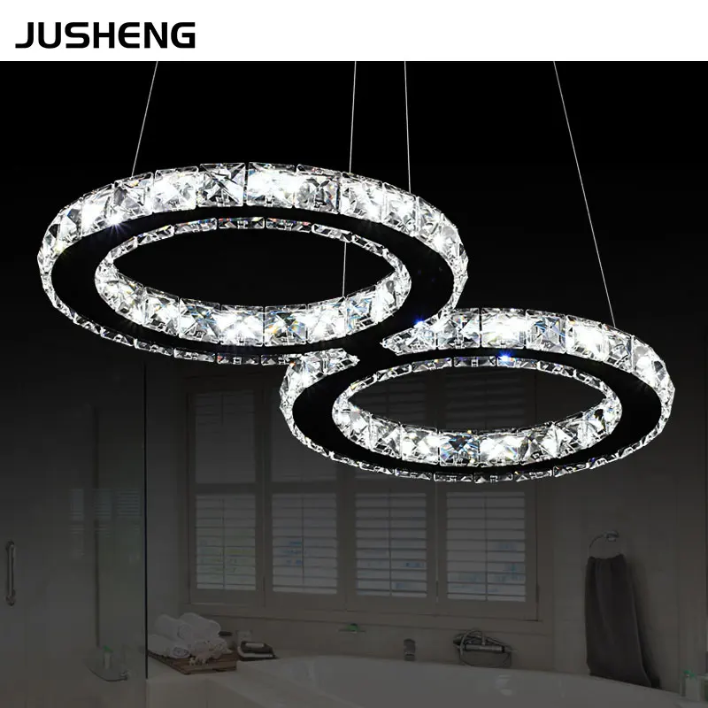 Noble Style 24W LED Cord Crystal Light Pendant Lighting Fixture white, warm white For  Indoor Decor 110-240V AC