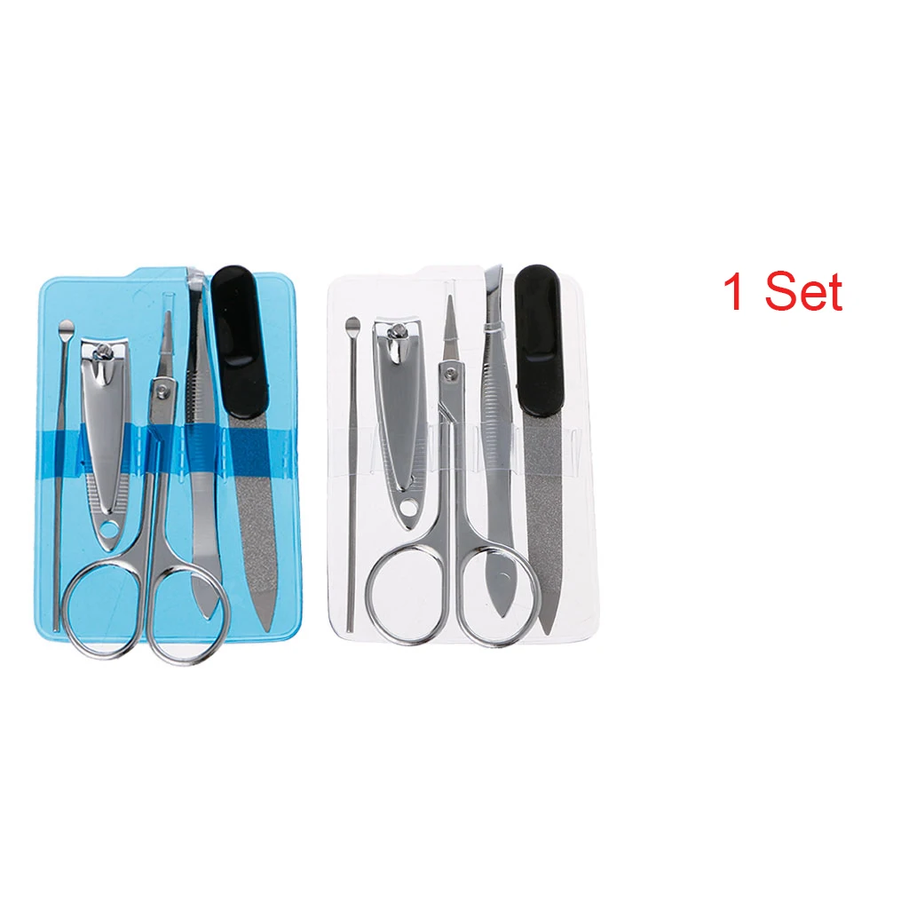 

Pedicure Manicure Set Nail Care Clipper Scissors Travel Kit Tool Grooming 5pcs