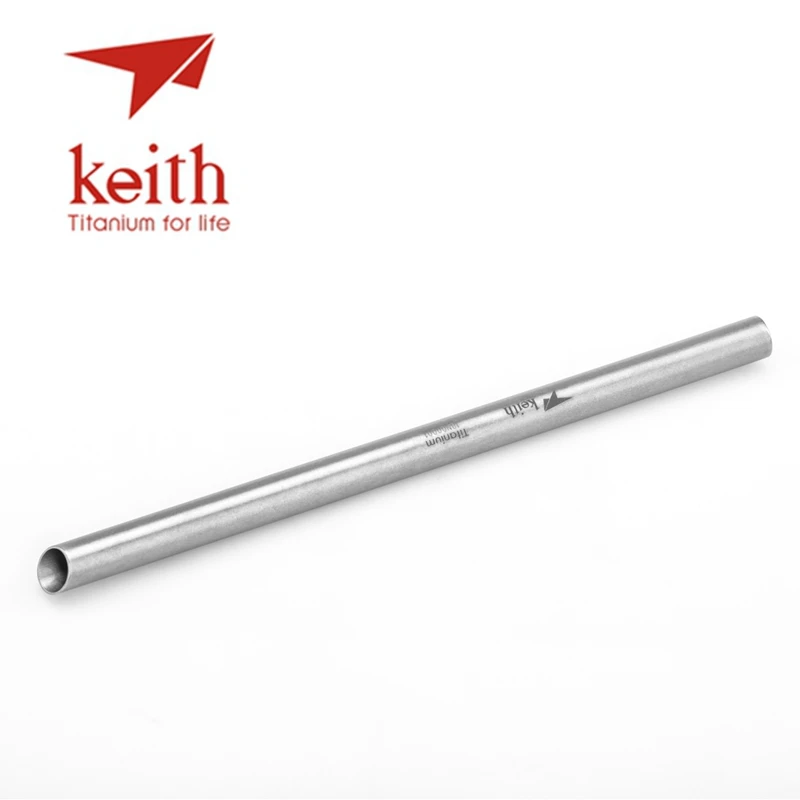 Keith titanio paja con 1 Clean cepillo curva y recta familia bebida campamento grado alimenticio ecológico 21 cm