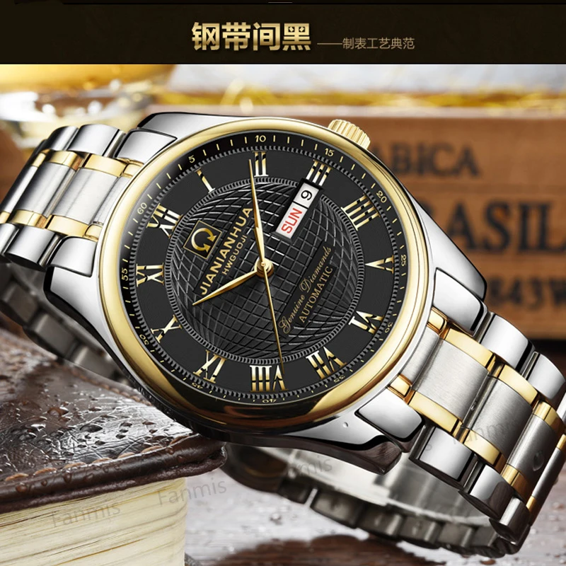 

CARNIVAL Automatic Mechanical Watch Men Date Day Luxury Brand relogio masculino Sapphire stainless steel Mens Wristwatch