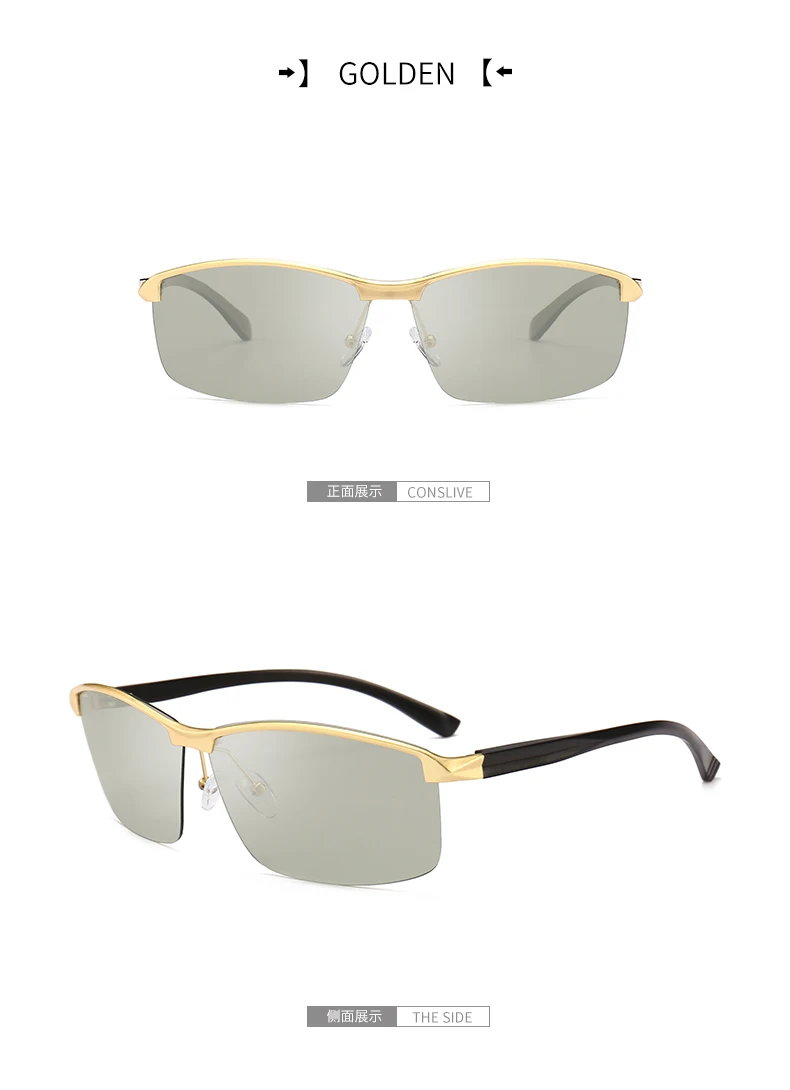 Спортивные мужские поляризованные солнцезащитные очки, 3 цвета, черный/золотой/коричневый цвет, металлическая оправа, прямоугольные UV400 очки для мужчин, поставляются с коробкой