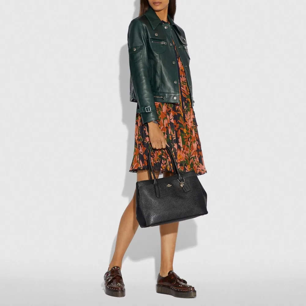 COACH women s Bailey Carryall in Crossgrain кожа (черный/золотой) Роскошные сумки для женщин