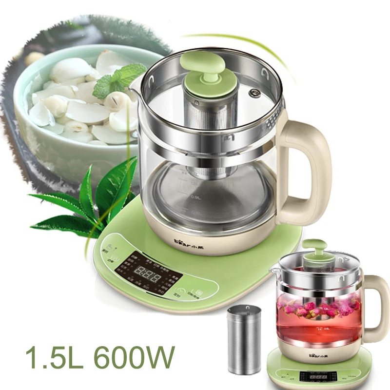 

15%JA37,1.5L Thick Glass Health Preserving Pot Thermal Insulation Electric Kettle 16 Functions Timed Touch Panel Anti-dry