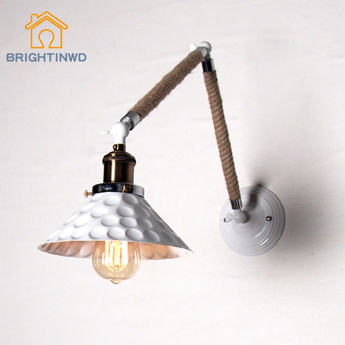 

American Rural Tieyi Long Arm Wall Lamp Creative Cafe Restaurant, Bar, Studio, Bedside Hotel Engineering Lamp