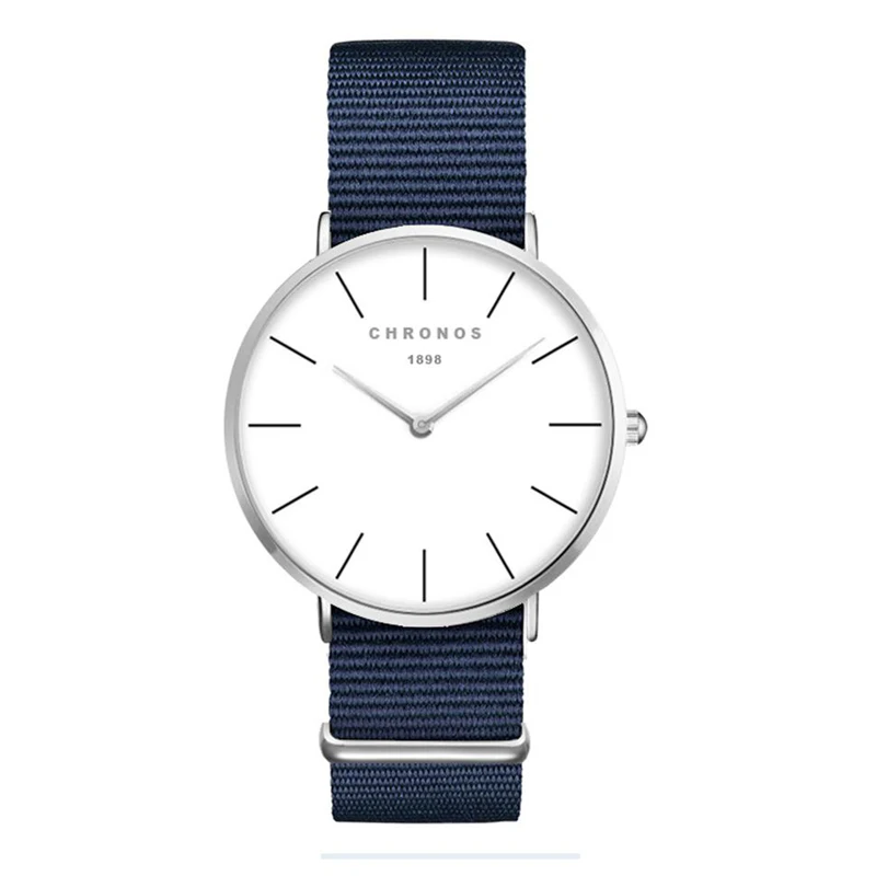 Часы CHRONOS унисекс классический полосатый нейлоновый ремень для мужских часов Топ бренд повседневные женские часы Relogio Masculino - Цвет: CH 0251