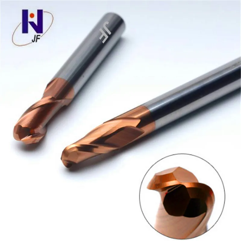 Solid carbide Ball nose end mill 2 flute end mills with straight shank