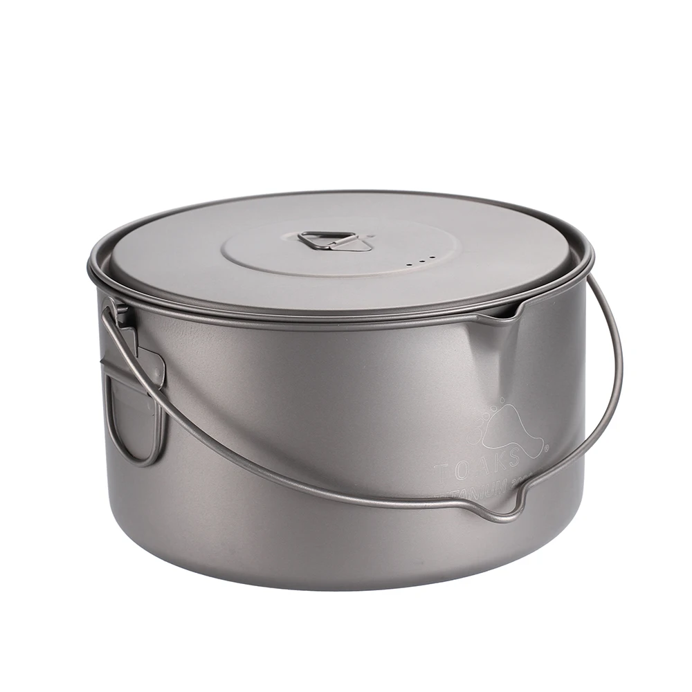 Copo de Titânio Água com Tampa Lidar com Piquenique Panelas ao ar Utensílios de Mesa Toaks Portátil Pendurado Acampamento Pote Copo Dobrável Livre 5 Tamanho