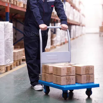 

Small cart folding trolley flatbed truck trailer push truck silent pull truck portable van
