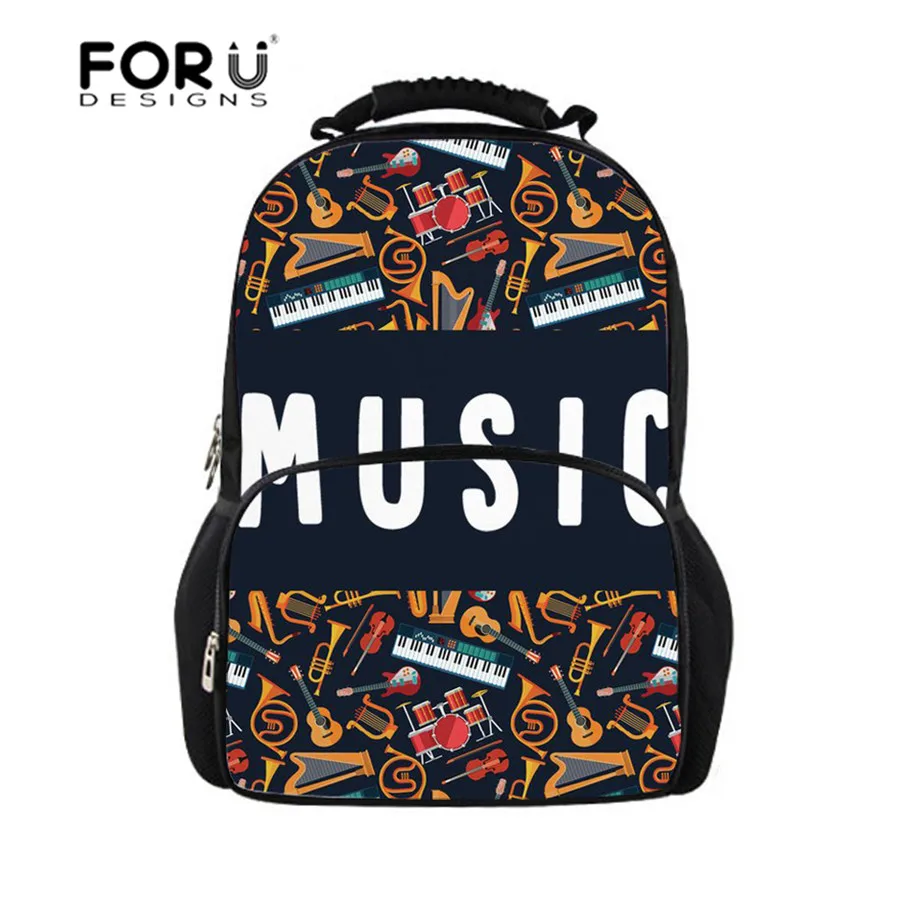 FORUDESIGNS Kids Backpack for Boys Girls Music Note Printed Large