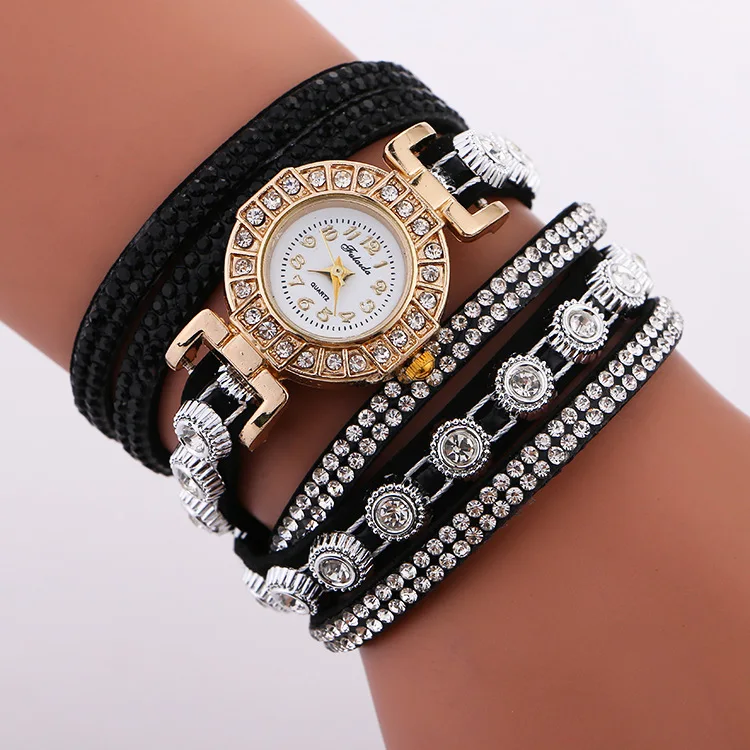 

2020 Direct Selling 2007 Quick Hot Korean Flannel Personality Bracelet Watch With Diamond Rings