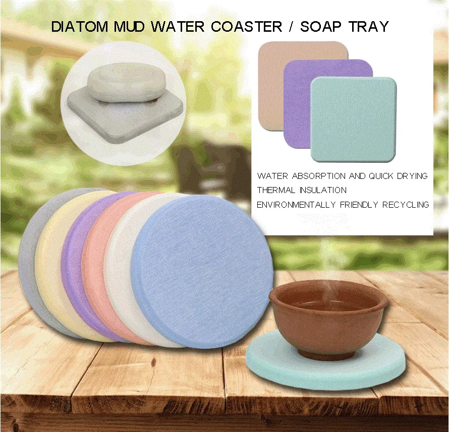 Mieres Diatomaceous Coaster Water absorbing Moisture proof Deodorant