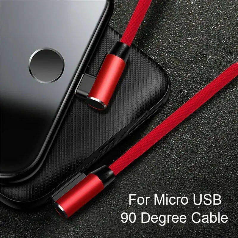 Кабель Micro usb кабель 2 м Быстрый зарядный кабель usb L шнур 90 градусов для телефонов samsung Xiaomi Android