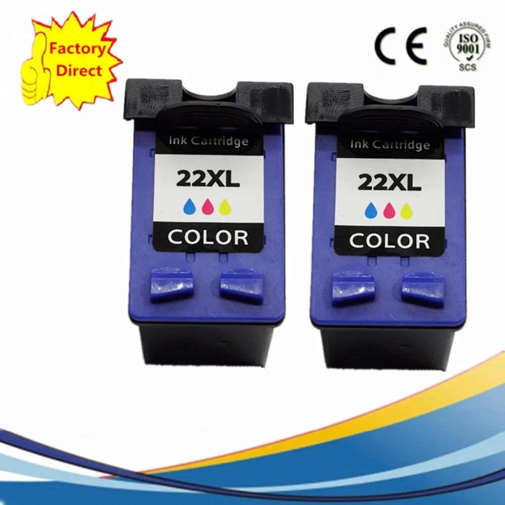 Color Ink Cartridges Remanufactured For Hp22 Xl Hp22xl Officejet J3635 J3640 J3650 J3680