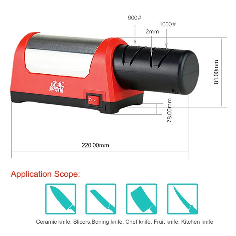  GRINDER Electric Knife Sharpener System Professional Diamond 2 Stage Steel Knife Grinder Sharpening - 4000017305178